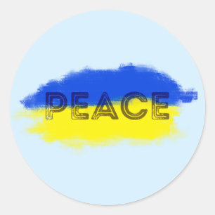 Blue and Yellow Ukraine Inspirations Peace No War Classic Round Sticker