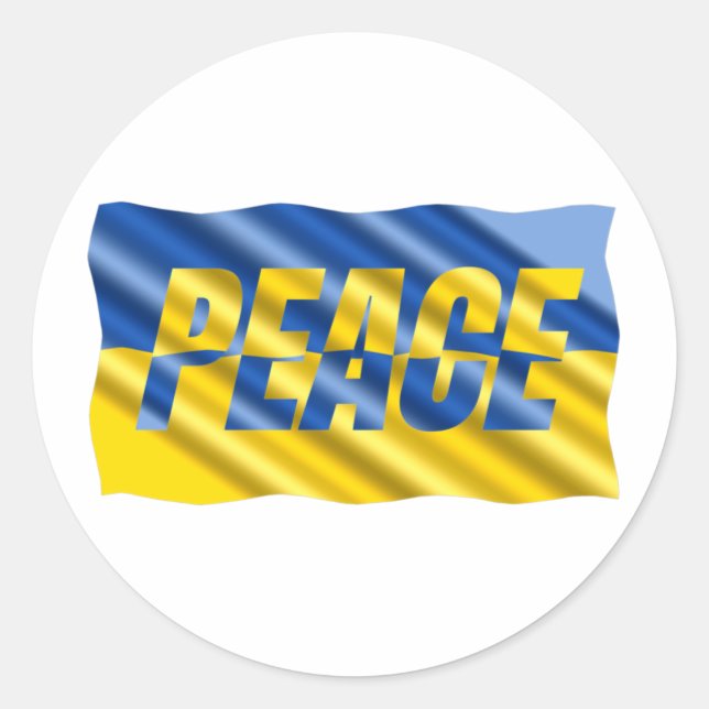 Blue and Yellow Ukraine Inspirations Peace No War Classic Round Sticker (Front)