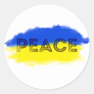 Blue and Yellow Ukraine Inspirations Peace No War Classic Round Sticker