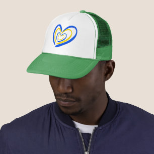 Blue and Yellow Ukraine Inspirations Peace No War Trucker Hat