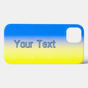 Blue and Yellow Ukraine Inspired custom text iPhone 13 Case