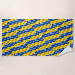 Blue and Yellow Ukraine Inspired peace anti war Beach Towel