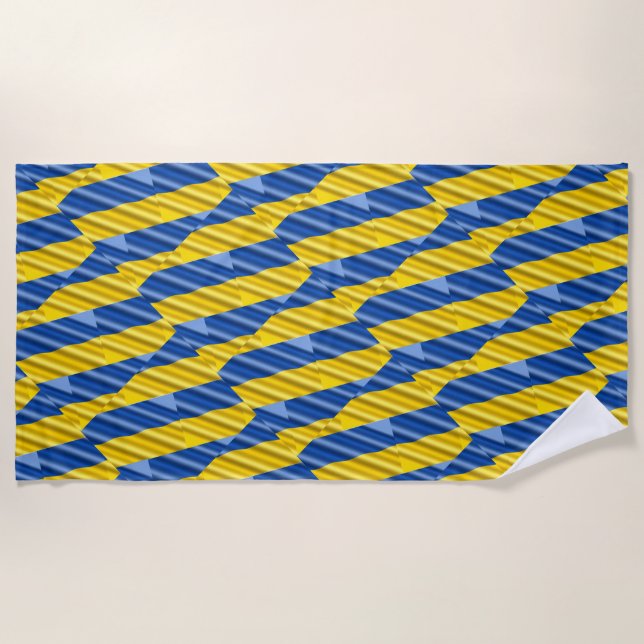 Blue and Yellow Ukraine Inspired peace anti war Beach Towel (Front)