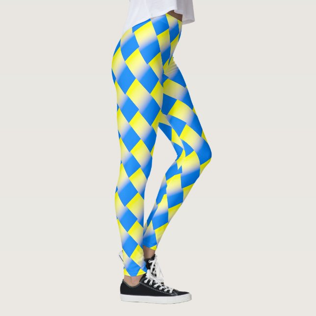 Blue and Yellow Ukraine Inspired peace anti war Leggings (Right)