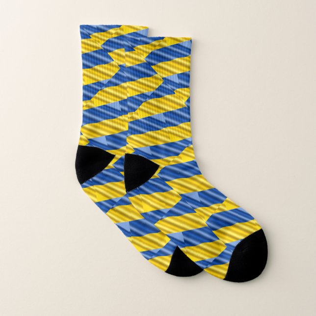 Blue and Yellow Ukraine Inspired Peace Anti War Socks (Pair)