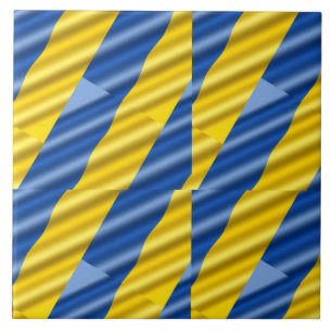 Blue and Yellow Ukraine Inspired peace anti war Tile
