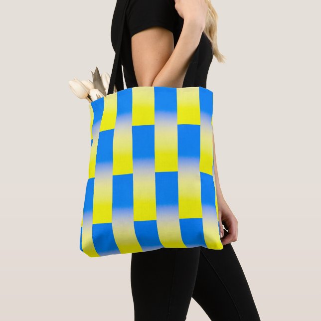 Blue and Yellow Ukraine Inspired peace anti war Tote Bag (Close Up)