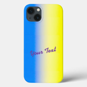 Blue and Yellow Ukraine Inspired peace custom text iPhone 13 Case