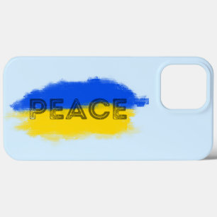 Blue and Yellow Ukraine Inspired Peace No War iPhone 13 Pro Max Case