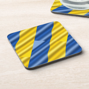 Blue and Yellow Ukraine Inspired Peace No War Coaster