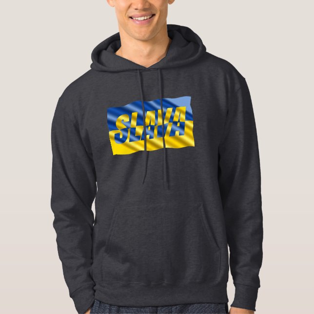 Blue and Yellow Ukraine Inspired Peace No War Hoodie (Front)