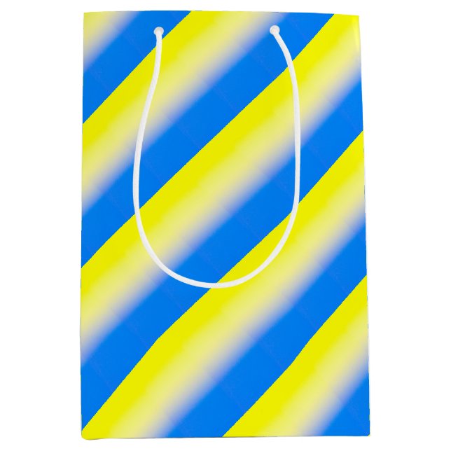 Blue and Yellow Ukraine Inspired peace stop war Medium Gift Bag (Front)
