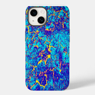 Blue and Yellow Unique Texture Pattern iPhone 14 Case