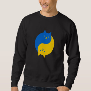 Blue and Yellow Victory Cats Balanced Yin Yang Meo Sweatshirt