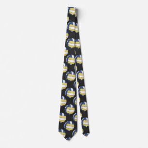 Blue and Yellow Volleyball Patterns Tie