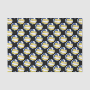Blue and Yellow Volleyball Patterns Tissue Paper