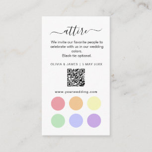 Blue and Yellow Wedding Attire Dress Code Card