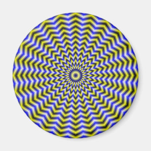 Blue and Yellow Zigzag Ripples Magnet