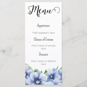 Blue Anemone and Eucalyptus Menu