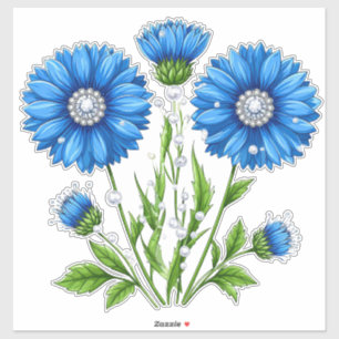 Blue Anemone Flowers with Green Stems