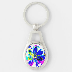 Blue anemone key ring