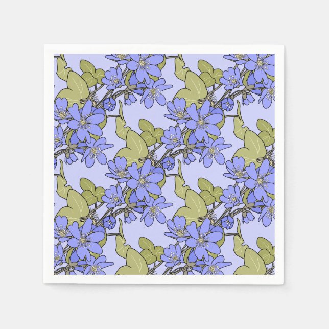 Blue Anemones Napkin (Front)