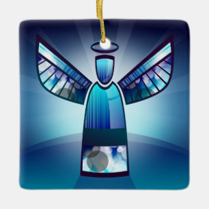 Blue Angel Ceramic Ornament