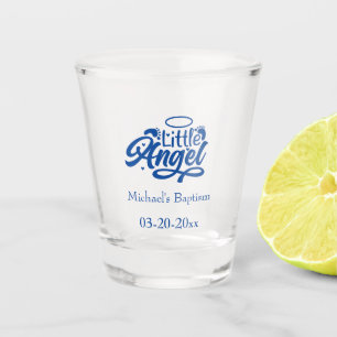 Blue Angel Feet Christening Personalised Votive Shot Glass