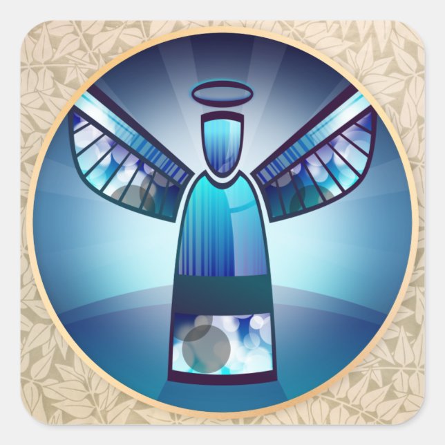 Blue Angel, holiday design Square Sticker (Front)