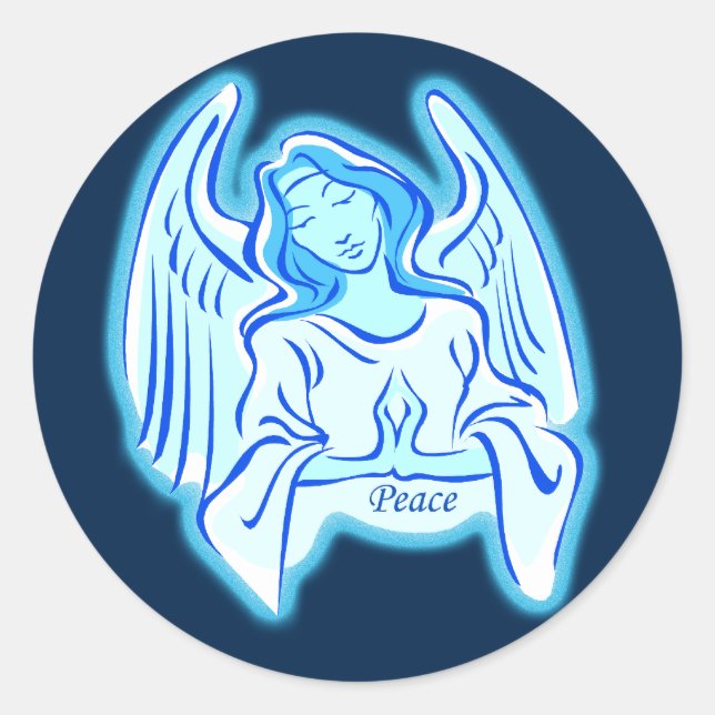 Blue Angel Of Peace Stickers (Front)
