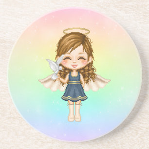 Blue Angel Pixel Art Coaster