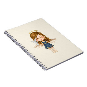 Blue Angel Pixel Art Spiral Notebook