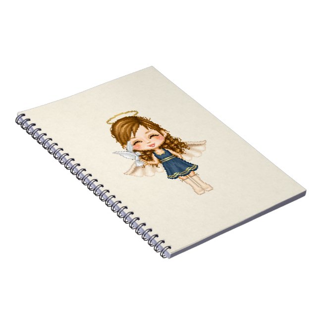 Blue Angel Pixel Art Spiral Notebook (Right Side)