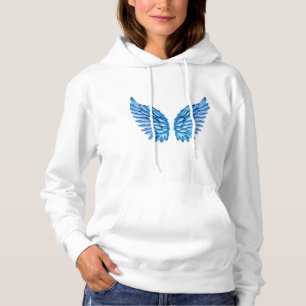 Blue Angel Wings Design Hoodie