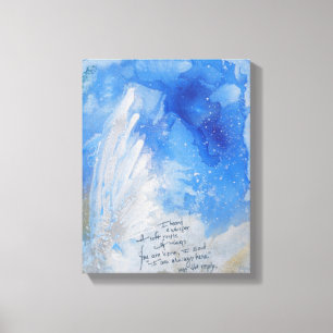 Blue Angel wings, softly present watercolor Canvas Print