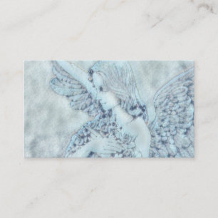 Blue Angel with Flowers Business Card