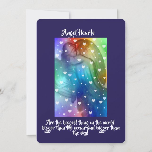 Blue Angel With Hearts Invitation (Front)