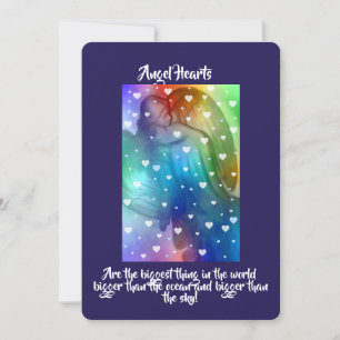 Blue Angel With Hearts Invitation