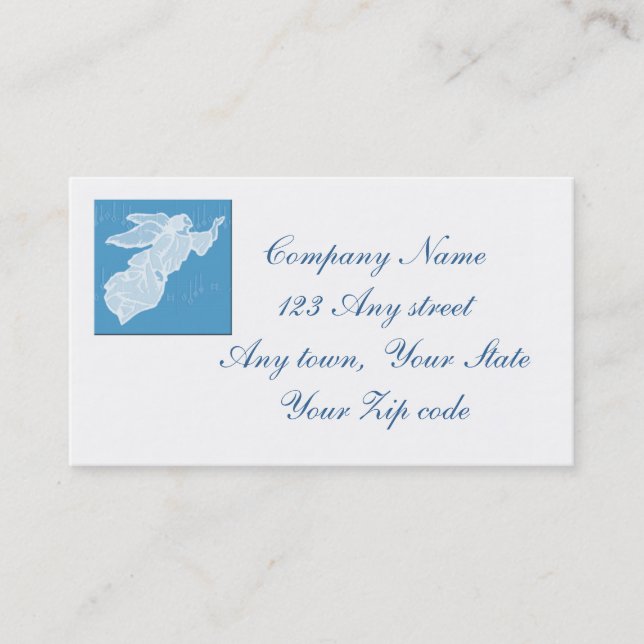 blue angel with shape note background business card (Front)