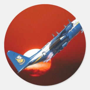 Blue Angels C-130 JATO take off Classic Round Sticker