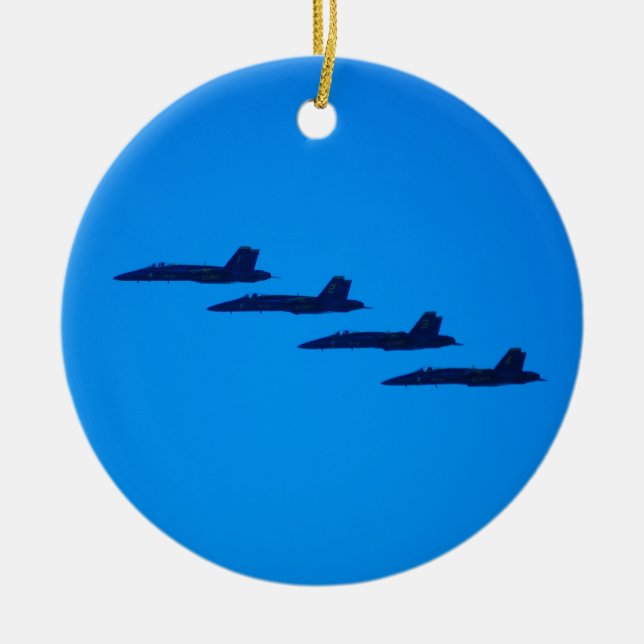 Blue Angels Jet Ceramic Tree Decoration (Front)