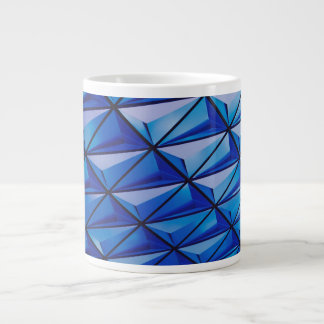 blue angle grid large coffee mug