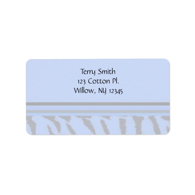 Blue Animal Fur Pattern Label (Front)