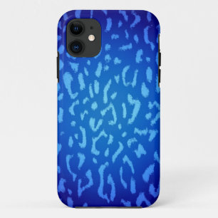 Blue animal print fur skin of leopard 2 iPhone 11 case