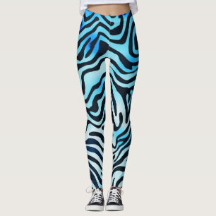 Blue Animal Print Leggings