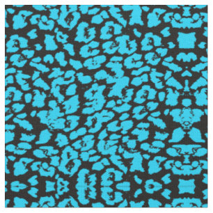 Blue Animal Spots Abstract, Cheetah Like Fabric