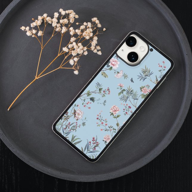 Blue antique floral pattern Case-Mate iPhone case (Creator Uploaded)