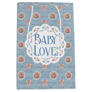 Blue Antique Personalised Baby Love Gift Bags