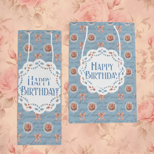 Blue Antique Personalised Happy Birthday Gift Bags