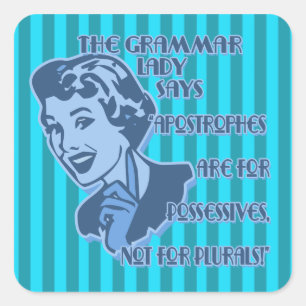 Blue Apostrophes Square Stickers